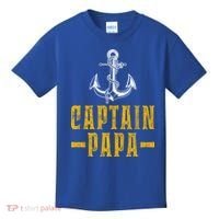 Captain Papa Pontoon Boat Owner Captain Sailors Boating Gift Kids T-Shirt thumb 0