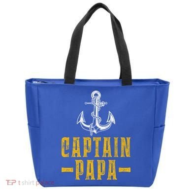 Captain Papa Pontoon Boat Owner Captain Sailors Boating Gift Tote Bag