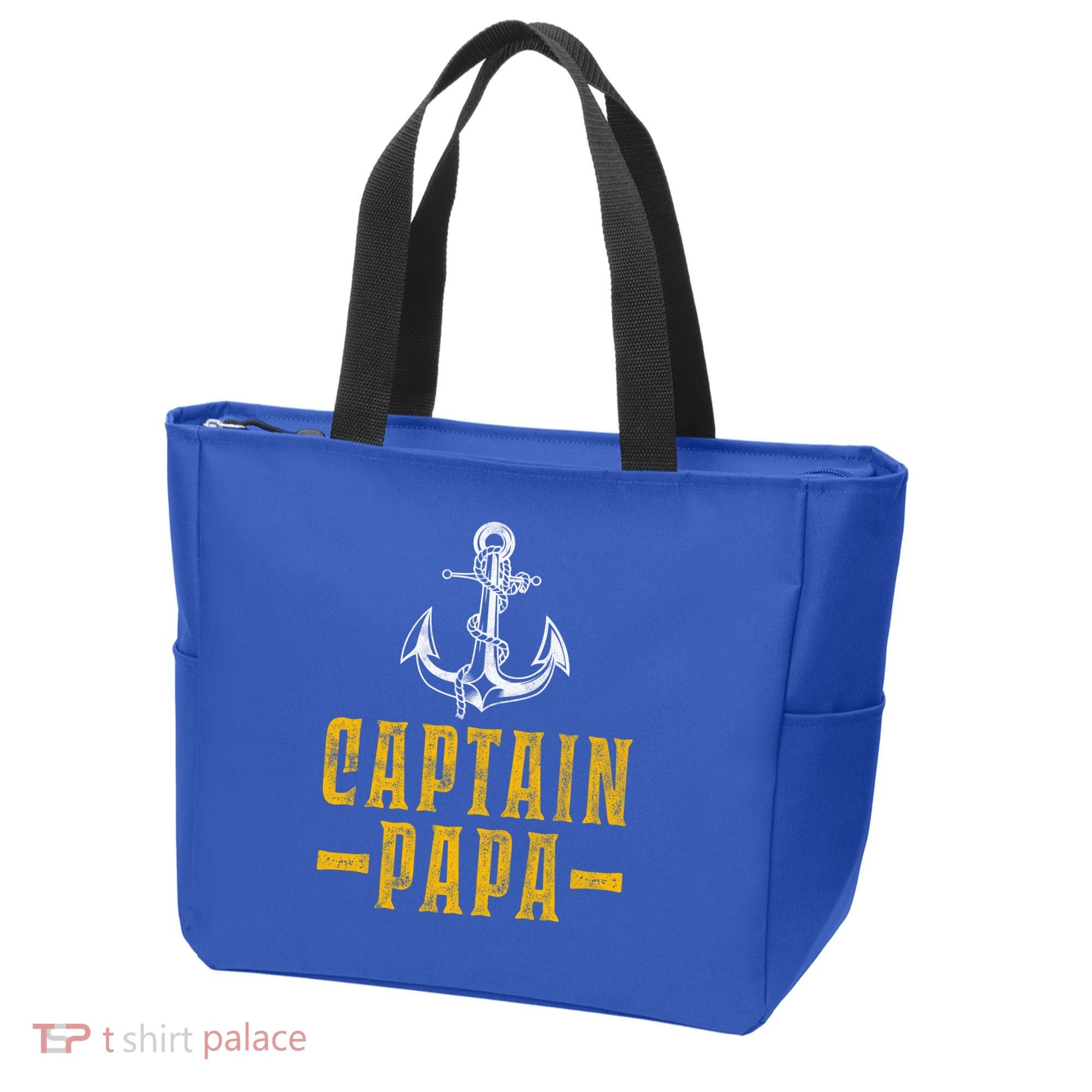 Captain Papa Pontoon Boat Owner Captain Sailors Boating Gift Tote Bag