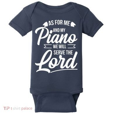 Christian Piano Player Design Serve The Lord Pianist Gift Baby Bodysuit