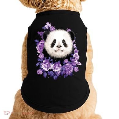 Cute Panda Purple Flowers Panda Lovers Gift Doggie Tank