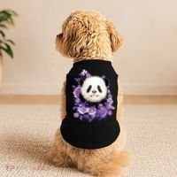 Cute Panda Purple Flowers Panda Lovers Gift Doggie Tank thumb 2