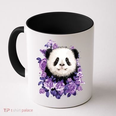 Cute Panda Purple Flowers Panda Lovers Gift Coffee Mug