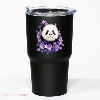 Cute Panda Purple Flowers Panda Lovers Gift Tumbler