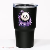 Cute Panda Purple Flowers Panda Lovers Gift Tumbler thumb 0