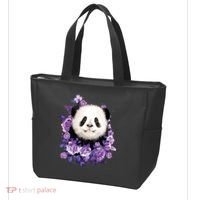 Cute Panda Purple Flowers Panda Lovers Gift Tote Bag thumb 3