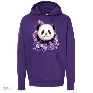 Cute Panda Purple Flowers Panda Lovers Gift Hoodie
