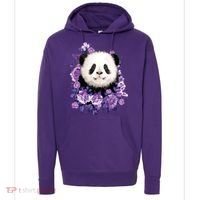 Cute Panda Purple Flowers Panda Lovers Gift Hoodie thumb 0