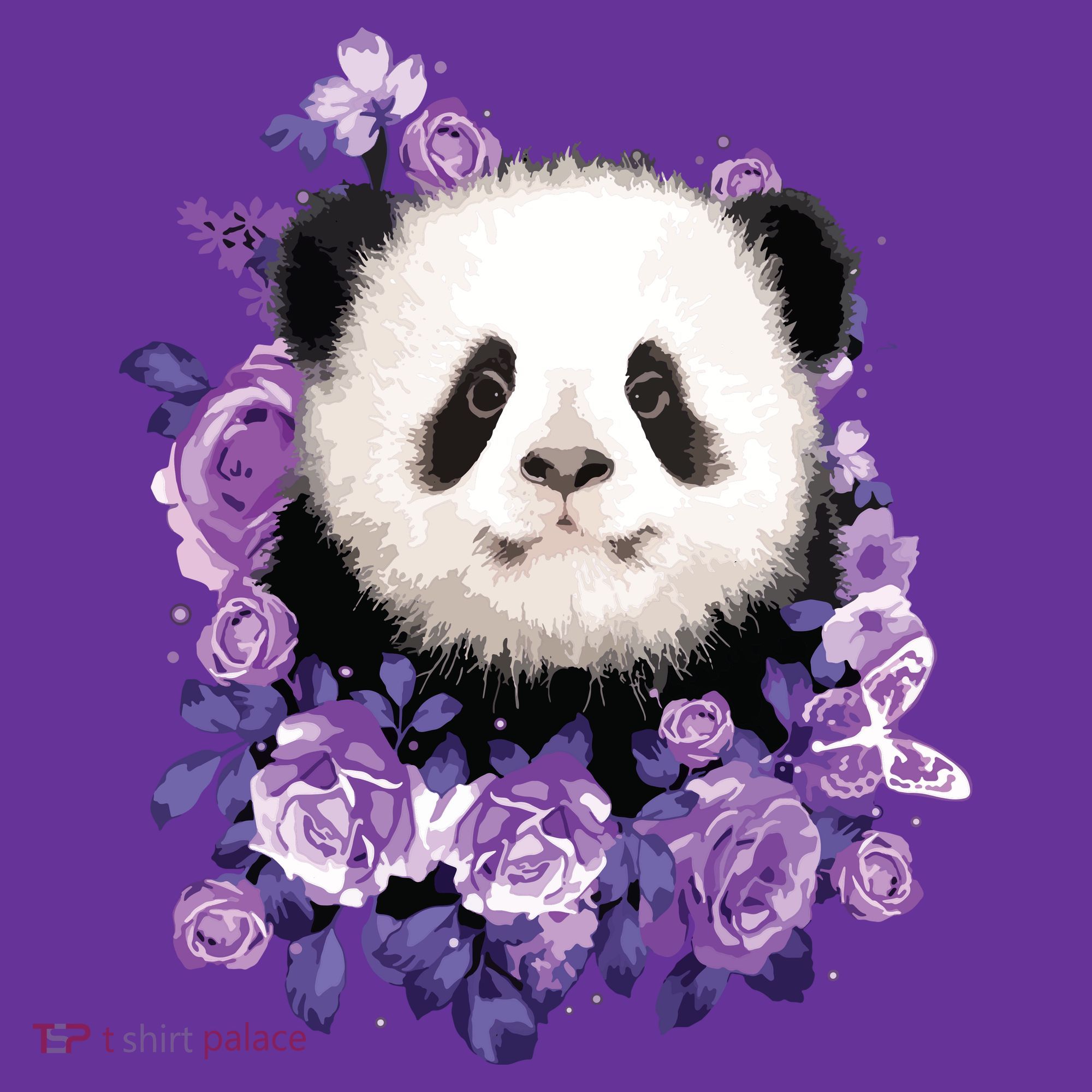 Cute Panda Purple Flowers Panda Lovers Gift Visor