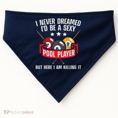 Cool Pool Player Design For Men Women Pool Billiards Player USA-Made Doggie Bandana
