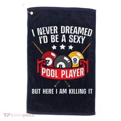 Cool Pool Player Design For Men Women Pool Billiards Player Golf Towel