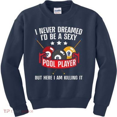 Cool Pool Player Design For Men Women Pool Billiards Player Kids Sweatshirt