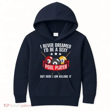 Cool Pool Player Design For Men Women Pool Billiards Player Kids Hoodie