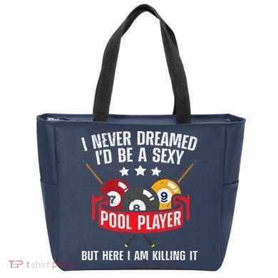 Cool Pool Player Design For Men Women Pool Billiards Player Tote Bag