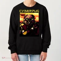 Cyberpug Parody Pug Dog Cyber Punk Women's Sweatshirt thumb 0