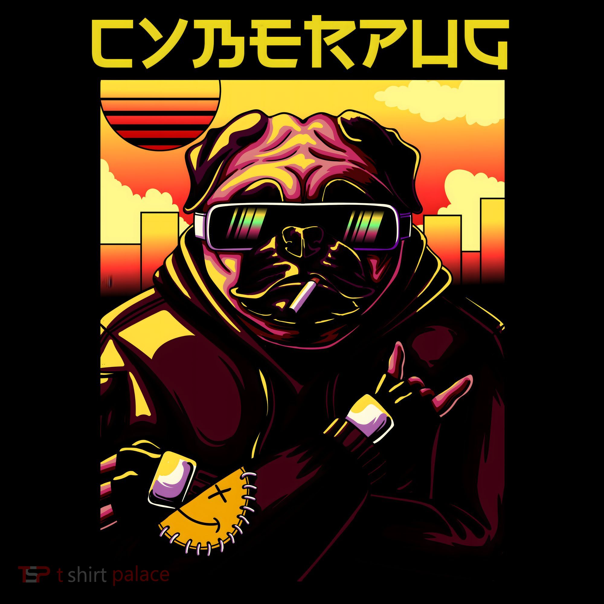 Cyberpug Parody Pug Dog Cyber Punk Doggie Tank