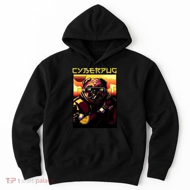 Cyberpug Parody Pug Dog Cyber Punk Hoodie