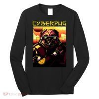 Cyberpug Parody Pug Dog Cyber Punk Long Sleeve Shirt thumb 0