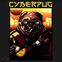 Cyberpug Parody Pug Dog Cyber Punk Bucket Hat thumb 4