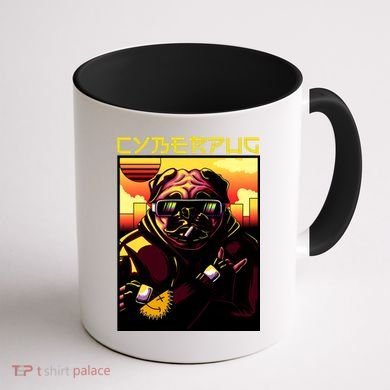 Cyberpug Parody Pug Dog Cyber Punk Coffee Mug back