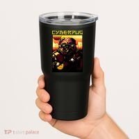 Cyberpug Parody Pug Dog Cyber Punk Tumbler thumb 2