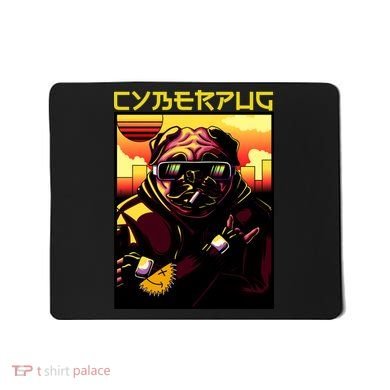 Cyberpug Parody Pug Dog Cyber Punk Mousepad