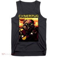 Cyberpug Parody Pug Dog Cyber Punk Tank Top thumb 0