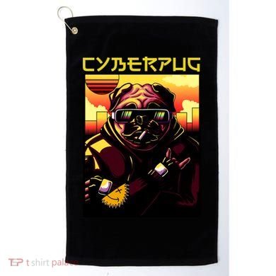 Cyberpug Parody Pug Dog Cyber Punk Golf Towel
