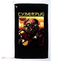 Cyberpug Parody Pug Dog Cyber Punk Golf Towel thumb 0