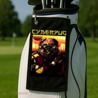 Cyberpug Parody Pug Dog Cyber Punk Golf Towel thumb 2