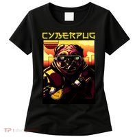 Cyberpug Parody Pug Dog Cyber Punk Women's T-Shirt thumb 0