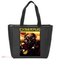 Cyberpug Parody Pug Dog Cyber Punk Tote Bag thumb 0