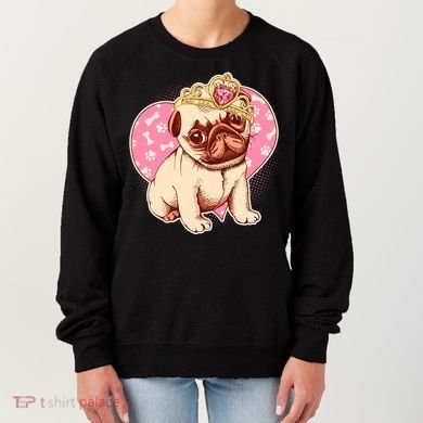 Cute Princess Pug Dog Women's Sweatshirt