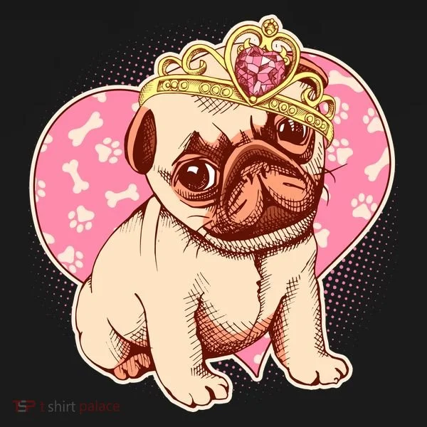 Cute Princess Pug Dog Doggie Tank