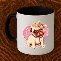 Cute Princess Pug Dog Coffee Mug thumb 2