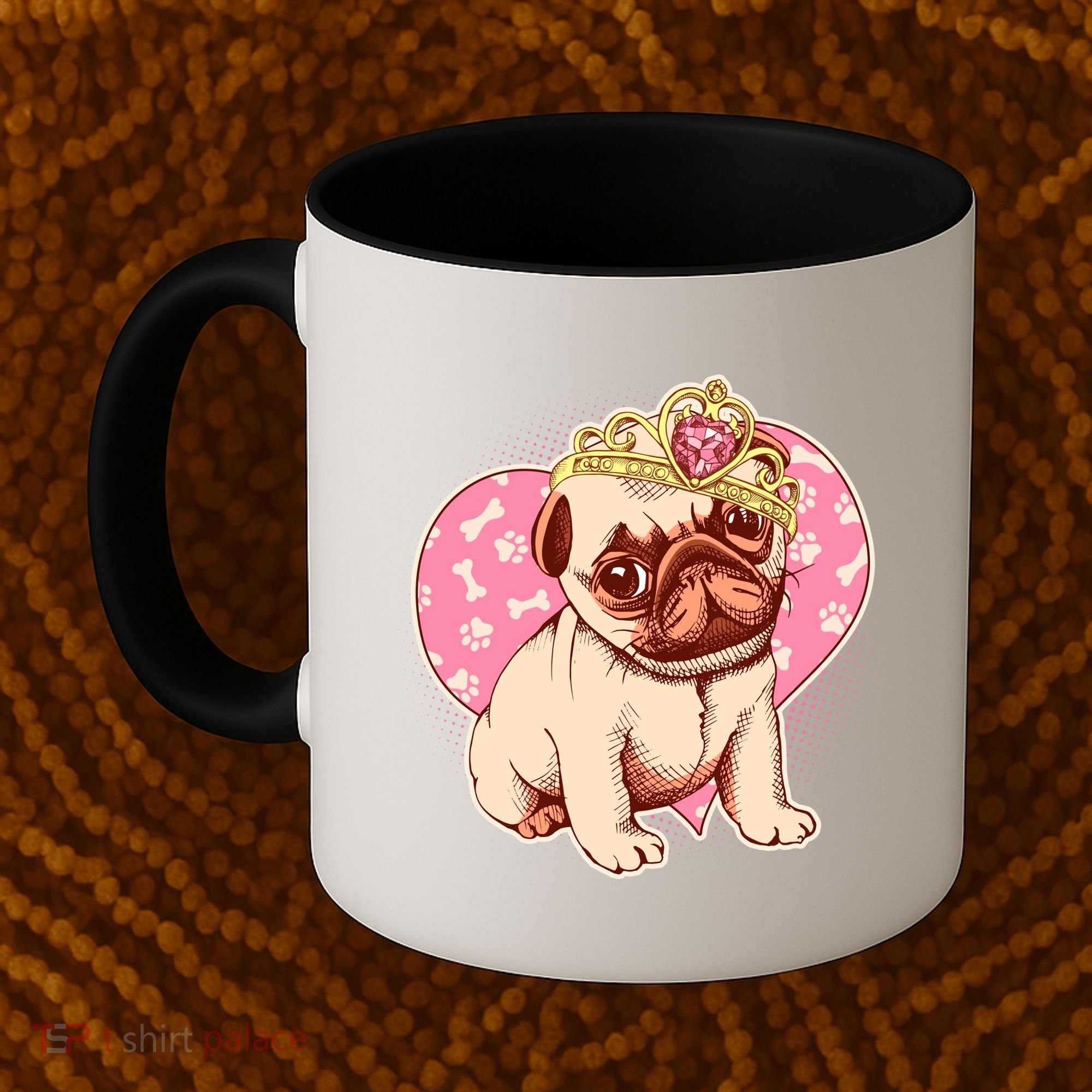 Cute Princess Pug Dog Coffee Mug