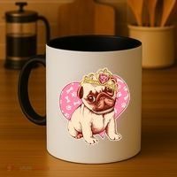 Cute Princess Pug Dog Coffee Mug thumb 4