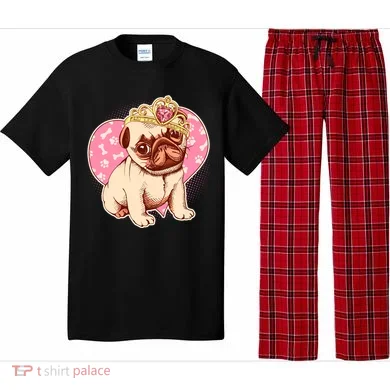 Cute Princess Pug Dog Pajama Set