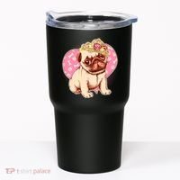 Cute Princess Pug Dog Tumbler thumb 0