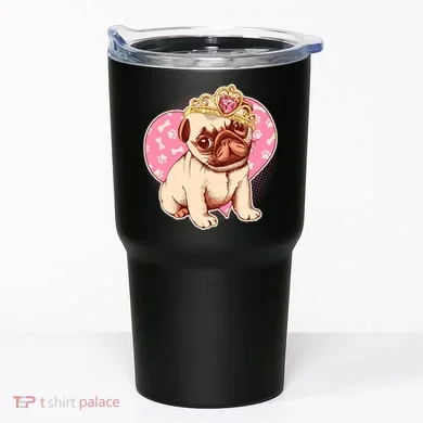 Cute Princess Pug Dog Tumbler