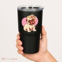 Cute Princess Pug Dog Tumbler thumb 2