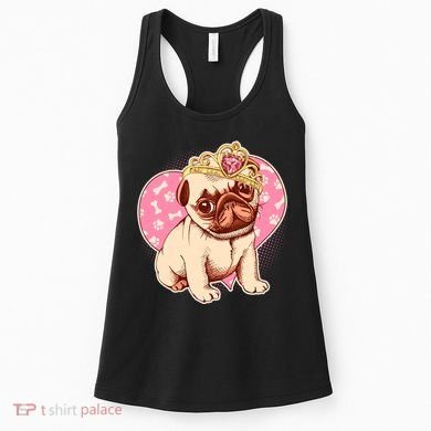 Cute Princess Pug Dog Women's Tank Top