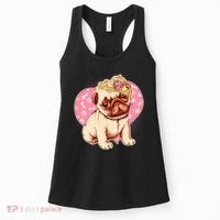 Cute Princess Pug Dog Women's Tank Top thumb 0
