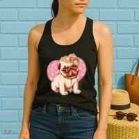 Cute Princess Pug Dog Women's Tank Top thumb 2