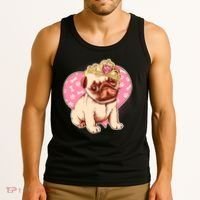 Cute Princess Pug Dog Tank Top thumb 3