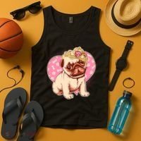 Cute Princess Pug Dog Tank Top thumb 4