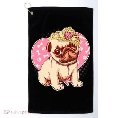 Cute Princess Pug Dog Golf Towel