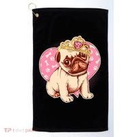 Cute Princess Pug Dog Golf Towel thumb 0