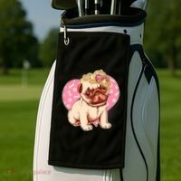 Cute Princess Pug Dog Golf Towel thumb 2
