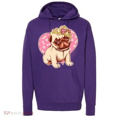 Cute Princess Pug Dog Hoodie